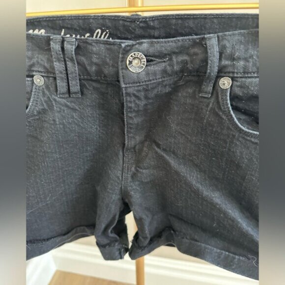 Madewell Black Denim Shorts Rolled Cuff Size 28 - Picture 4 of 5